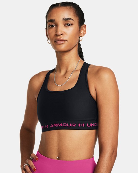 Brassière de sport Armour® Mid Crossback pour femme, Black, pdpMainDesktop image number 0